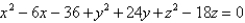 Find the center and radius of the sphere.   A)    B)    C)    D)    E) none of these
