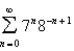 Determine whether the geometric series converges or diverges. If it converges, find its sum.   A) 7 B) 64 C) 56 D) Diverges