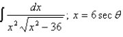 Evaluate the integral using the indicated trigonometric substitution.  