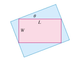 Find the maximum area of a rectangle that can be circumscribed about a given rectangle with length   and width   .  