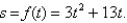 Suppose the distance s (in feet)  covered by a car moving along a straight road after t sec is given by the function   Calculate the (instantaneous)  velocity of the car when   A) 223 ft/sec B) 16 ft/sec C) 560 ft/sec D) 4130 ft/sec