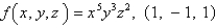 Find the maximum rate of change of f at the given point.