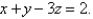 Find an equation of the plane that passes through the line of intersection of the planes and is perpendicular to the plane