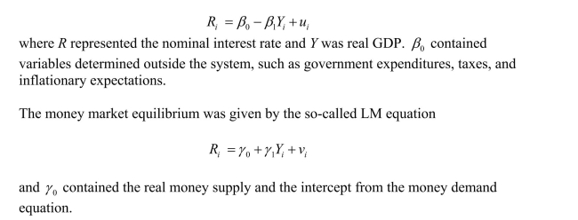 In macroeconomics, you studied the equilibrium in the goods and money market under the assumption of prices being fixed in the very short run.The goods market equilibrium was described by the so-called IS equation Show that there is simultaneous causality bias in this situation.