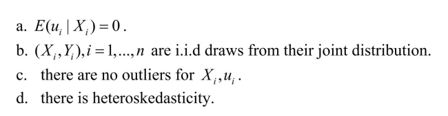 The following OLS assumption is most likely violated by omitted variables bias: