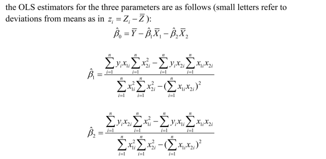 In the multiple regression model with two explanatory variables (a)What are your expected signs for the regression coefficient? Calculate the coefficients and see if their signs correspond to your intuition.