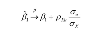 The probability limit of the OLS estimator in the case of omitted variables is given in your text by the following formula: Give an intuitive explanation for two conditions under which the bias will be small.