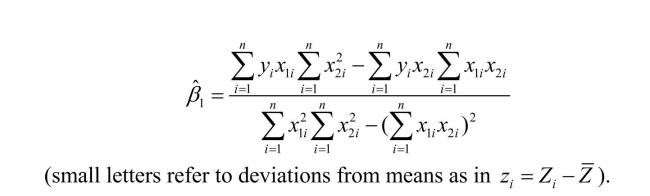 It is not hard, but tedious, to derive the OLS formulae for the slope coefficient in the multiple regression case with two explanatory variables.The formula for the first regression slope is Show that this formula reduces to the slope coefficient for the linear regression model with one regressor if the sample correlation between the two explanatory variables is zero.Given this result, what can you say about the effect of omitting the second explanatory variable from the regression?