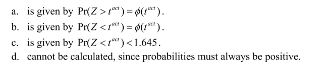 The p-value for a one-sided left-tail test