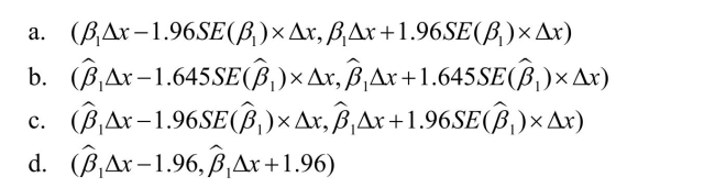 The 95% confidence interval for the predicted effect of a general change in X is