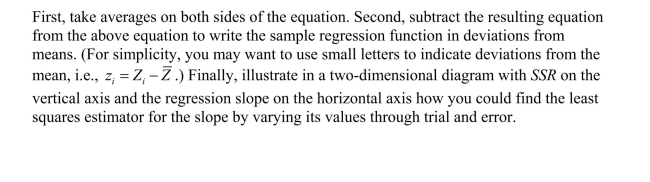 Consider the sample regression function