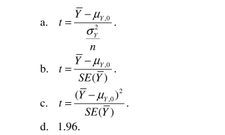 The t-statistic is defined as follows: