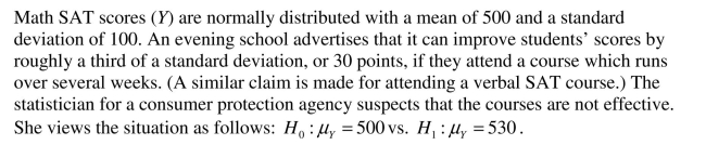 (a)Sketch the two distributions under the null hypothesis and the alternative hypothesis.