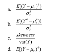 The kurtosis of a distribution is defined as follows: