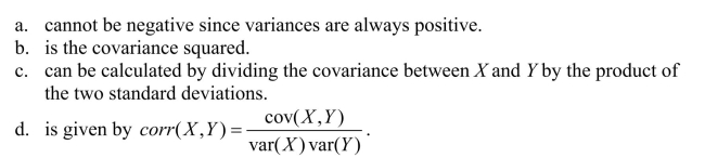 The correlation between X and Y