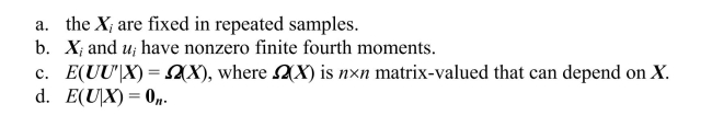 The GLS assumptions include all of the following, with the exception of