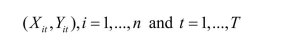 In Chapter 10 of your textbook, panel data estimation was introduced.Panel data consist of observations on the same n entities at two or more time periods T.For two variables, you have where n could be the U.S.states.The example in Chapter 10 used annual data from 1982 to 1988 for the fatality rate and beer taxes.Estimation by OLS, in essence, involved stacking the data. (a)What would the variance-covariance matrix of the errors look like in this case if you allowed for homoskedasticity-only standard errors? What is its order? Use an example of a linear regression with one regressor of 4 U.S.states and 3 time periods.