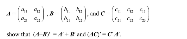 Given the following matrices