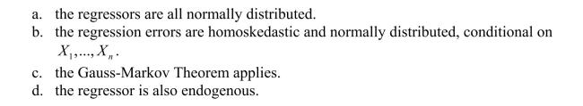 Finite-sample distributions of the OLS estimator and t-statistics are complicated, unless
