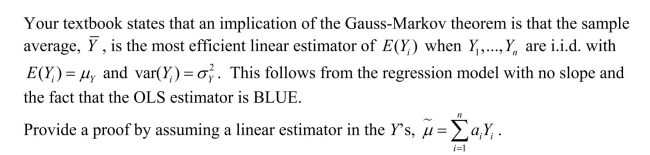 (a)State the condition under which this estimator is unbiased.