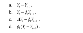 Quasi differences in Yt are defined as