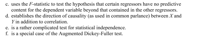 The Granger Causality Test