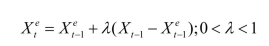 Consider the following model t where the superscript e indicates expected values.This may represent an example where consumption depended on expected, or permanent, income.Furthermore, let expected income be formed as follows: 1 This particular type of expectation formation is called the adaptive expectations hypothesis. (a)