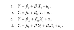 If the causal effect is different for different people, then the population regression equation for a binary treatment variable Xi, can be written as
