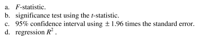 The following tools from multiple regression analysis carry over in a meaningful manner to the linear probability model, with the exception of the