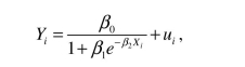 The population logit model of the binary dependent variable Y with a single regressor is Logistic functions also play a role in econometrics when the dependent variable is not a binary variable.For example, the demand for televisions sets per household may be a function of income, but there is a saturation or satiation level per household, so that a linear specification may not be appropriate.Given the regression model sketch the regression line.How would you go about estimating the coefficients?