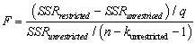Looking at formula (7.13)in your textbook for the homoskedasticity-only F-statistic,   give three conditions under which, ceteris paribus, you would find a large value, and hence would be likely to reject the null hypothesis.