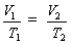 Consider the mathematical expressions for gas laws listed, select the correct name for the law from the response list:   A)  Avogadro's law B)  Boyle's law C)  Charles's law D)  combined gas law