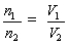 Consider the mathematical expressions for gas laws listed, select the correct name for the law from the response list:   A)  Avogadro's law B)  Boyle's law C)  Charles's law D)  combined gas law