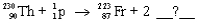 Identify the missing reactant or product in the following nuclear equation using the response list.   A)  alpha particle B)  beta particle C)  neutron D)  proton