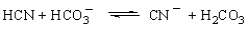 Which of the following statements is correct for the Bronsted-Lowry acid-base reaction   A)  HCO<sub>3</sub><sup>-</sup> is the conjugate base of HCN. B)  HCN is the conjugate acid of HCO<sub>3</sub><sup>-</sup>. C)  HCO<sub>3</sub><sup>-</sup> and CN<sup>-</sup> are a conjugate acid-base pair. D)  More than one correct response. E)  No correct response.