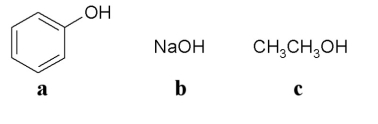 Which of the following molecules is an alcohol?   A)  a B)  b C)  c D)  a or b E)  a or c
