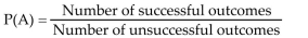 The probability that event A will occur is  <div style=padding-top: 35px> 