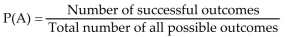 The probability that event A will occur is  <div style=padding-top: 35px> 