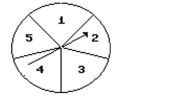  Use the spinner below to answer the question. Assume that it is equally probable that the pointer will land onany one of the five numbered spaces. If the pointer lands on a borderline, spin again.   Find the probability that the arrow will land on an odd number.  A)   \frac { 3 } { 5 }  B)   \frac { 2 } { 5 }  C)  1 D)  0 