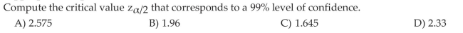 Construct and Interpret a Confidence Interval for a Pop Mean, Assuming that the Pop Std Dev is Known