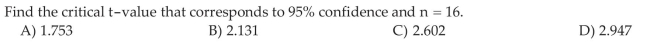 Determine t-values