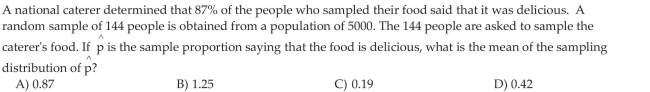 Describe the Sampling Distribution of a Sample Proportion  <div style=padding-top: 35px> 