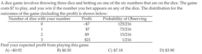Interpret the Mean of a Discrete Random Variable as an Expected Value