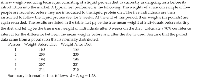 Construct and Interpret Confidence Intervals about the Population Mean Difference of Matched -Pairs Data