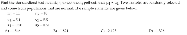 Test Hypotheses Regarding the Difference of Two Independent Means