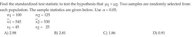Test Hypotheses Regarding the Difference of Two Independent Means