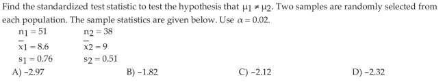 Test Hypotheses Regarding the Difference of Two Independent Means