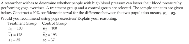 Construct and Interpret Confidence Intervals Regarding the Difference of Two Independent Means