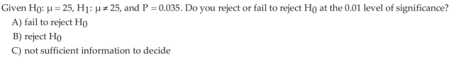 Test Hypotheses about a Population Mean with Known Using P-values