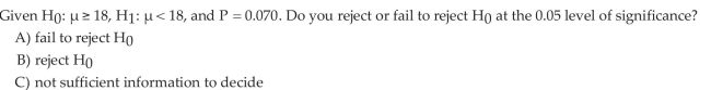 Test Hypotheses about a Population Mean with Known Using P-values